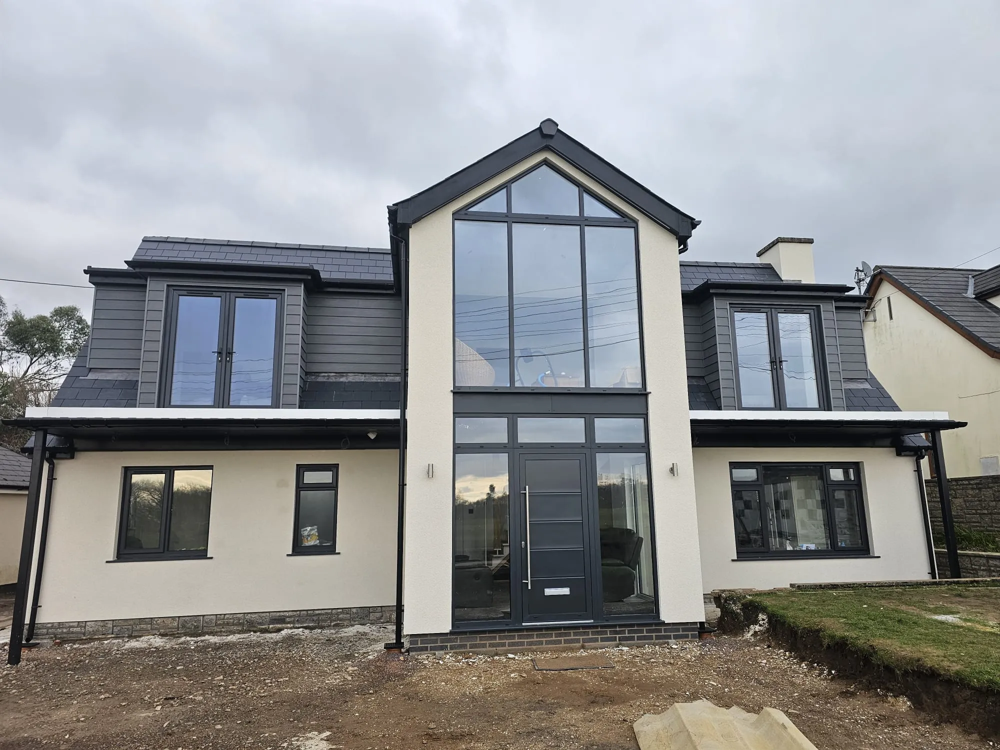cream large house extension