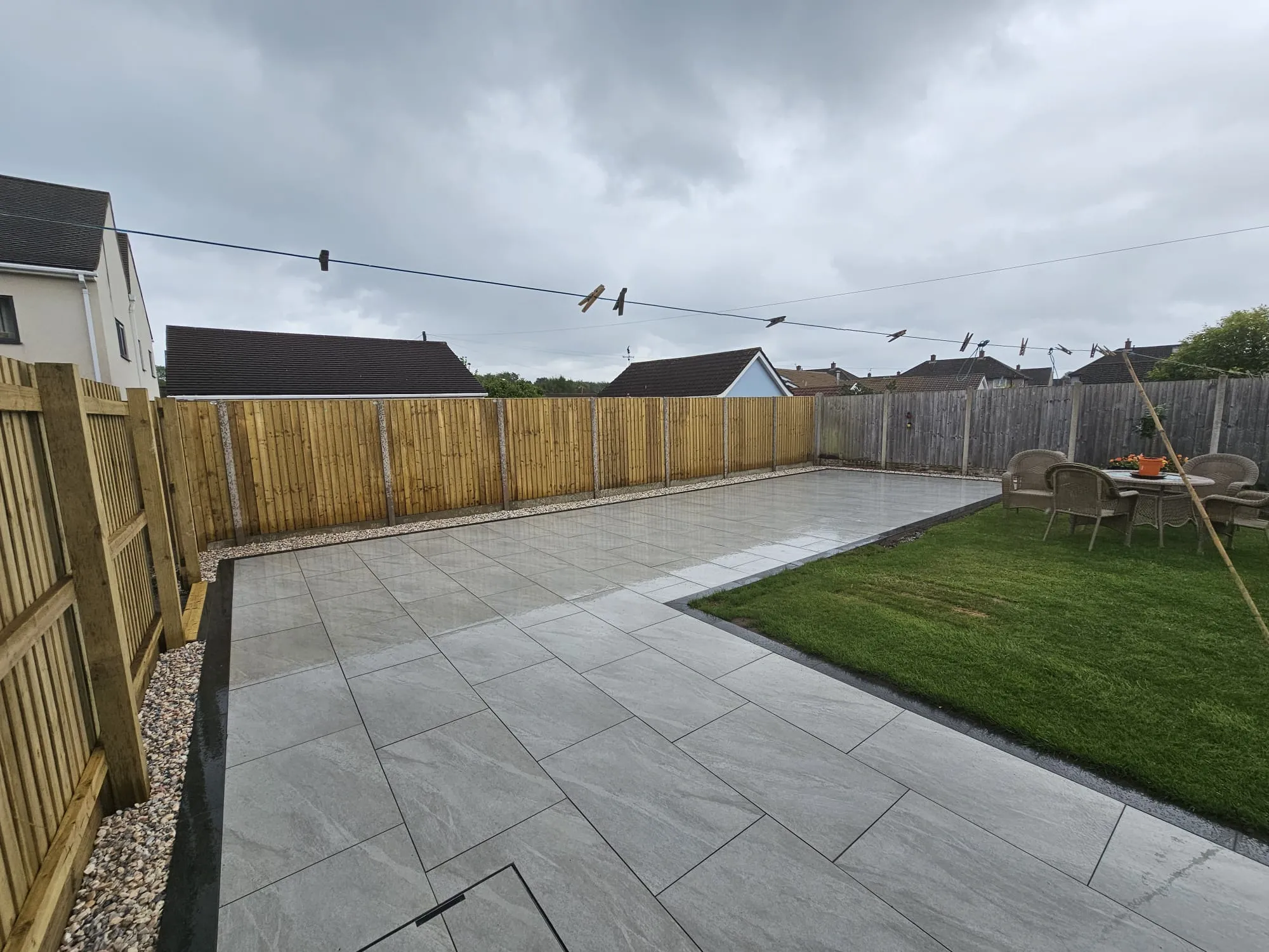 new patio with grass